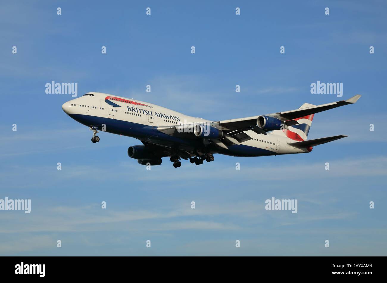 British Airways Boeing 747 jumbo jet passenger aircraft, registration number G-BYGC. Stock Photo