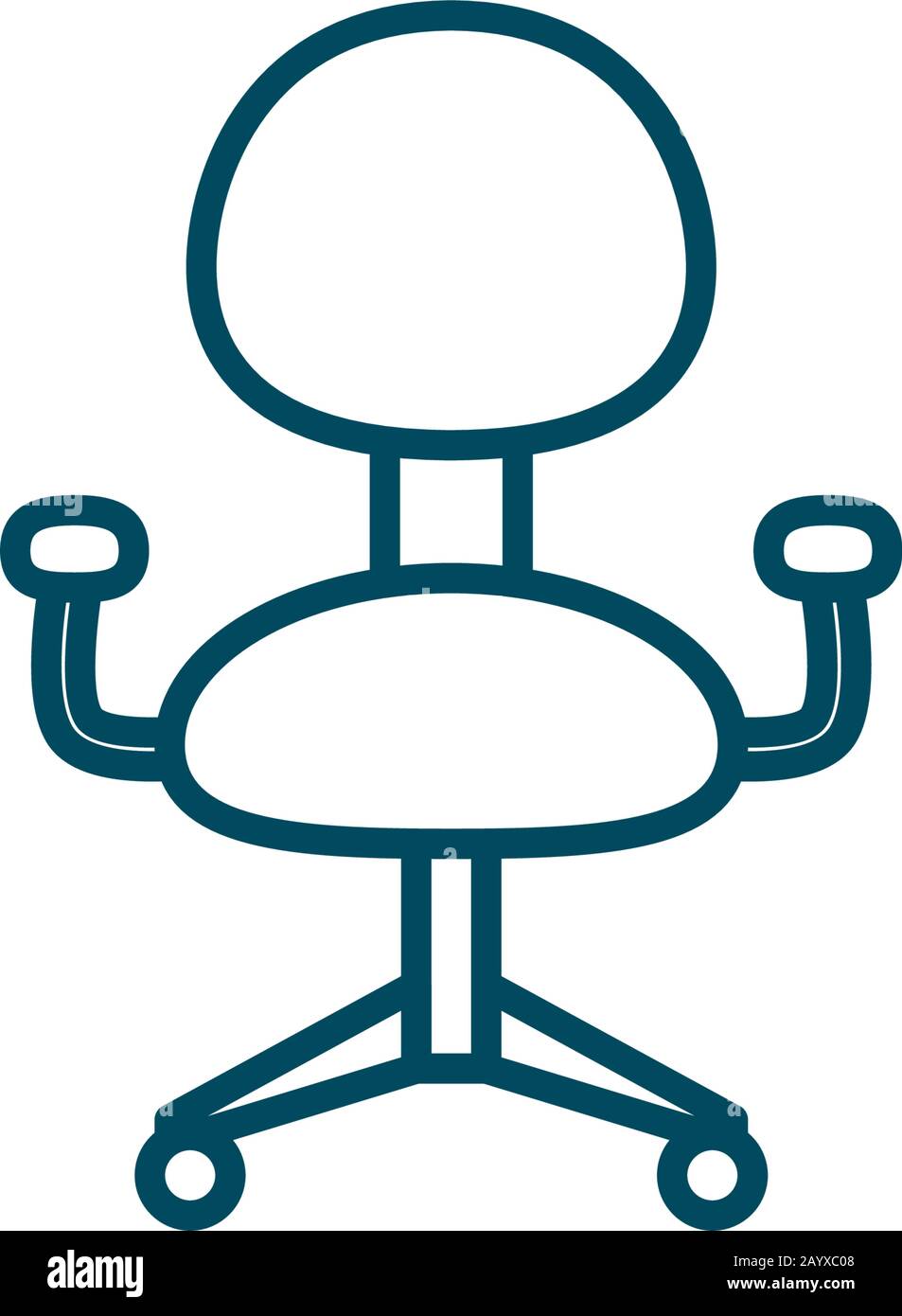 Chair line style icon design, Office object workforce corporate job ...