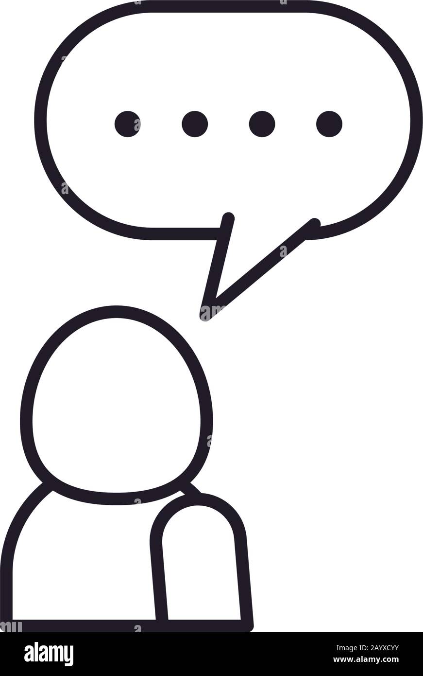 Avatar with bubble line style icon design of Person profile social ...
