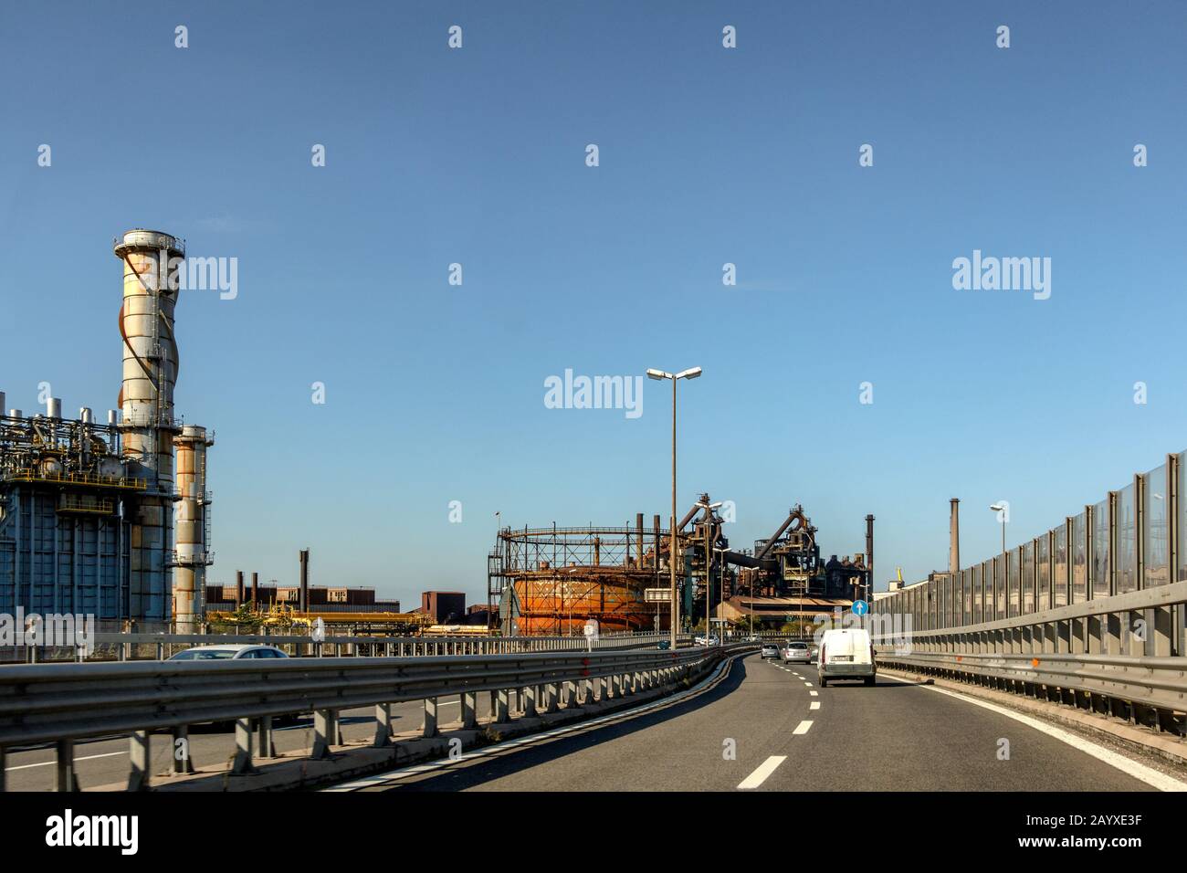 The Elettra GLT power station seen from the SS202 strada in Trieste, Italy Stock Photo