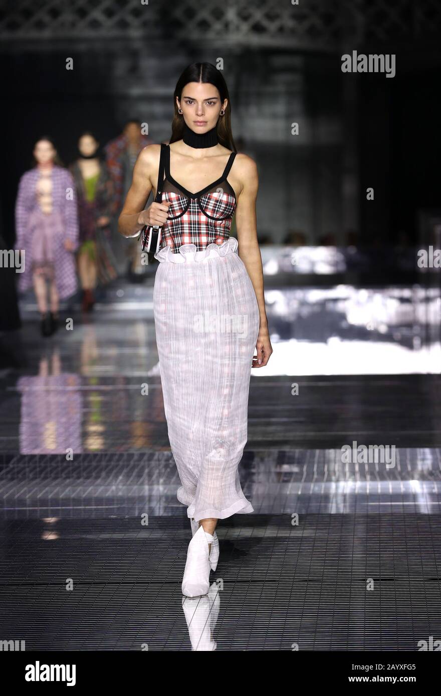 Kendall Jenner on the catwalk during the Burberry show at London Fashion  Week February 2020, held at Olympia National, London Stock Photo - Alamy