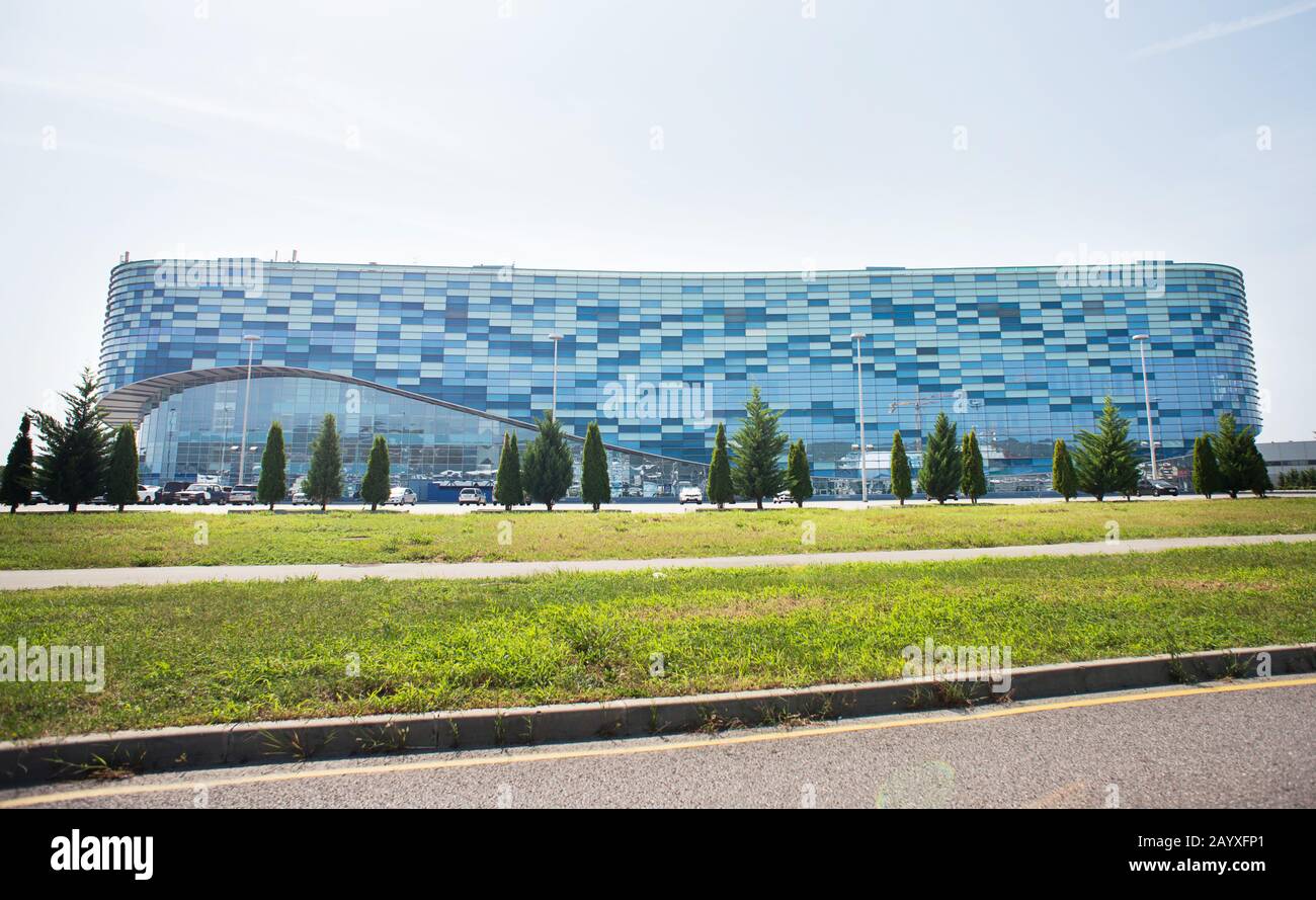 Adler, Sochi, Russia - September 6, 2018: Ice Palace 'Iceberg' in Sochi Olympic Park. Stock Photo