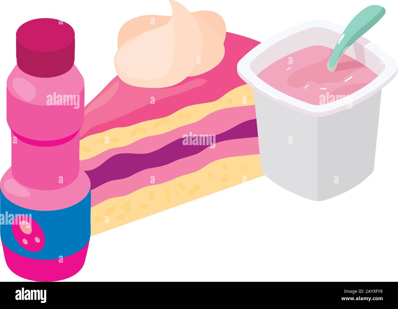 Colorful dessert icon, isometric style Stock Vector