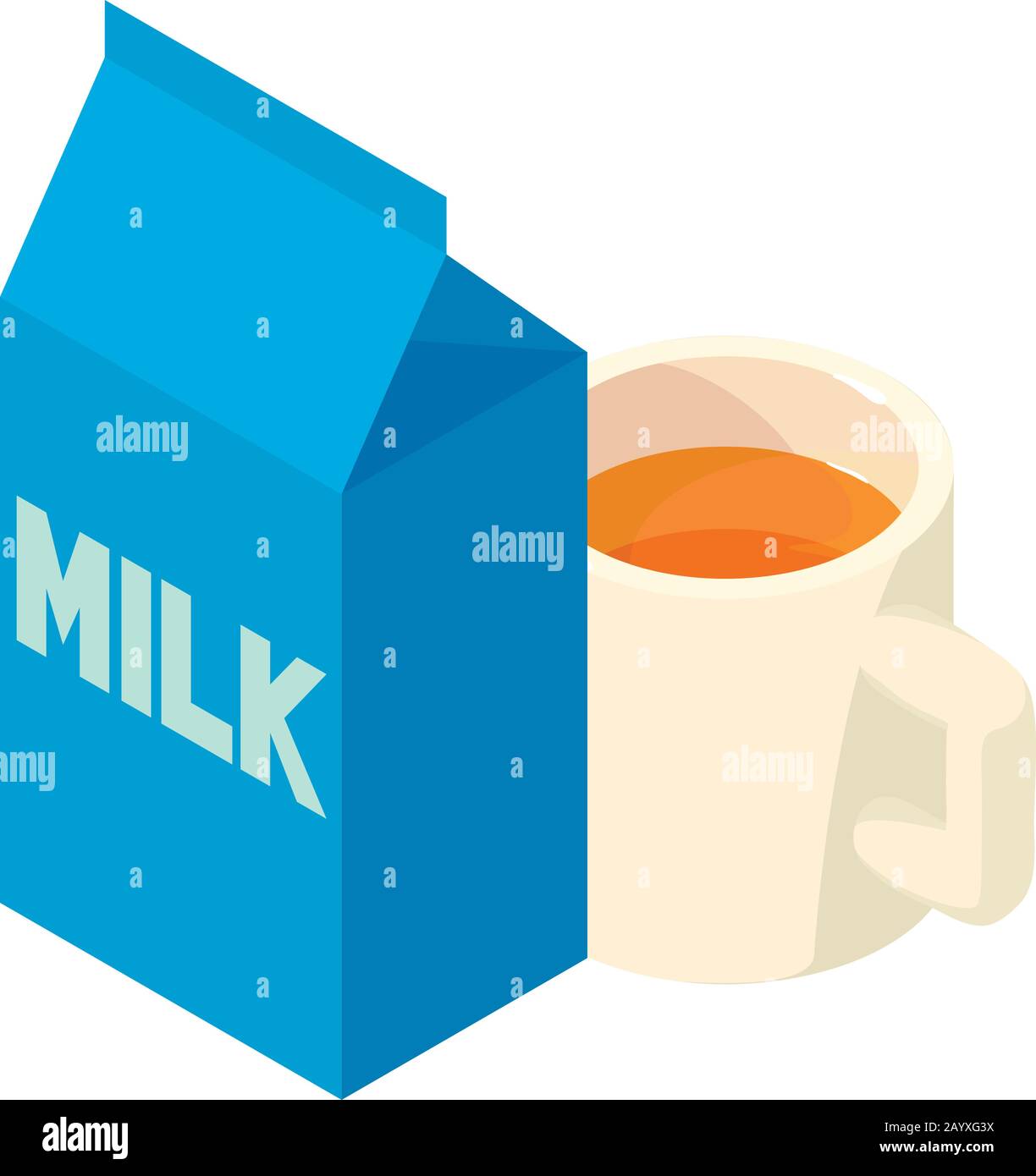 Tea time icon, isometric style Stock Vector