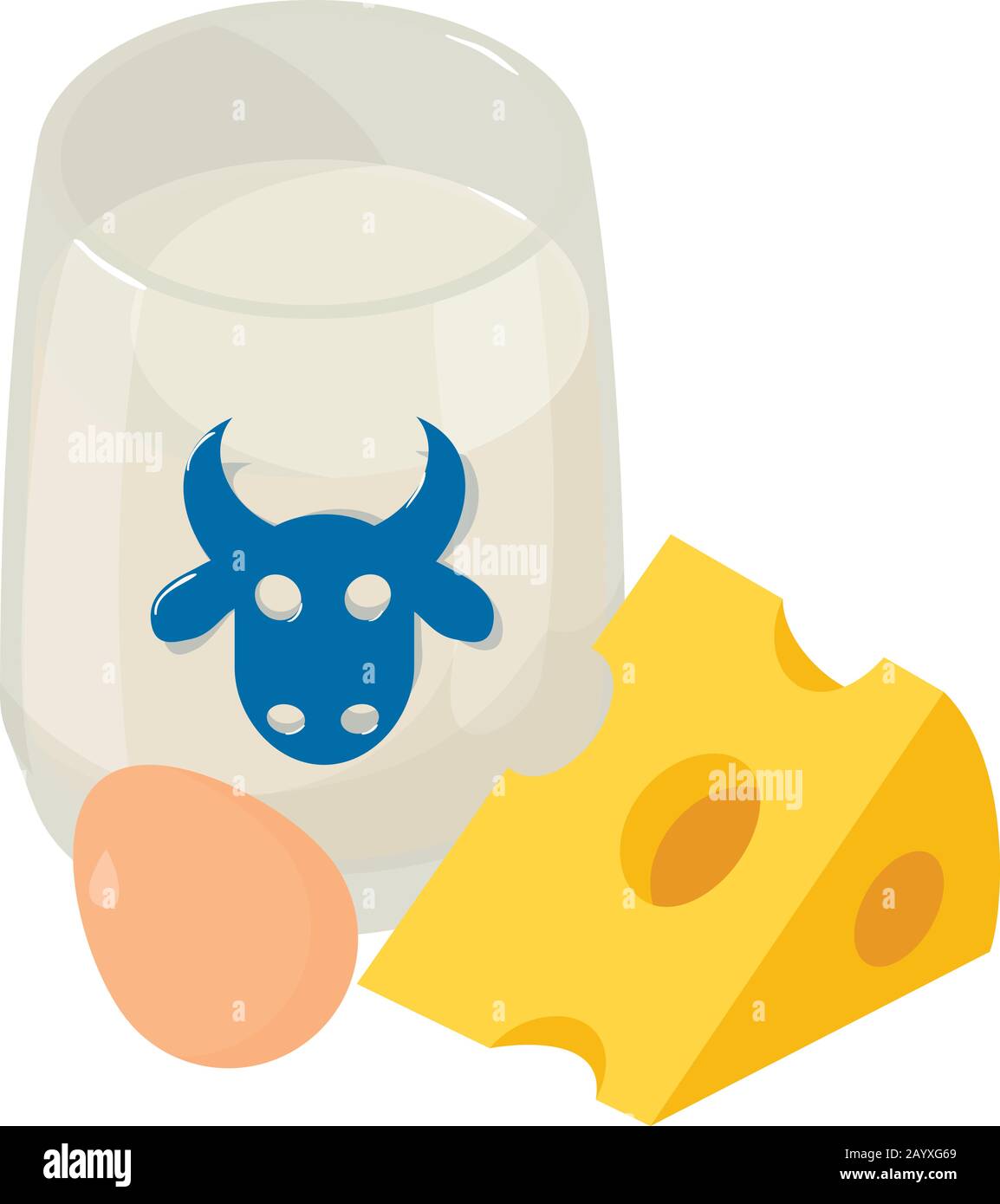 Milk food icon, isometric style Stock Vector