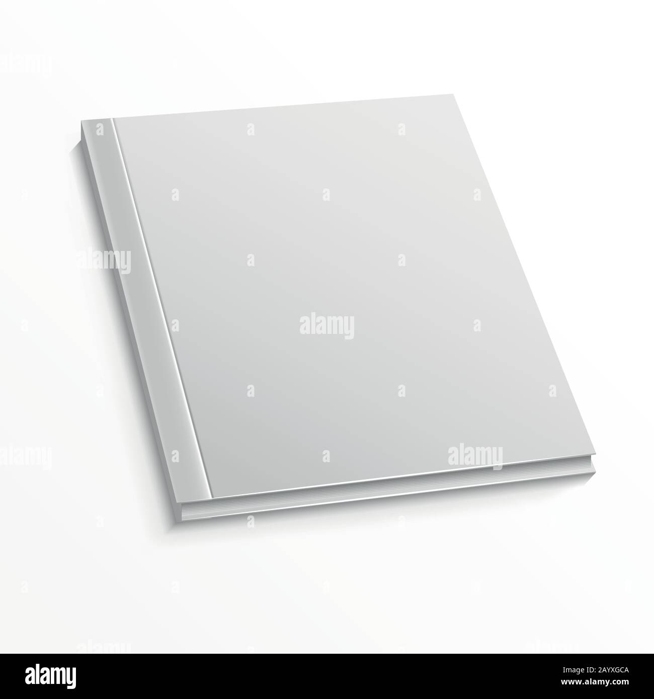 Blank magazine cover template on white background. Mockup for book or magazine, blank mockup with hard cover for catalog and booklet. Vector illustration mock up Stock Vector