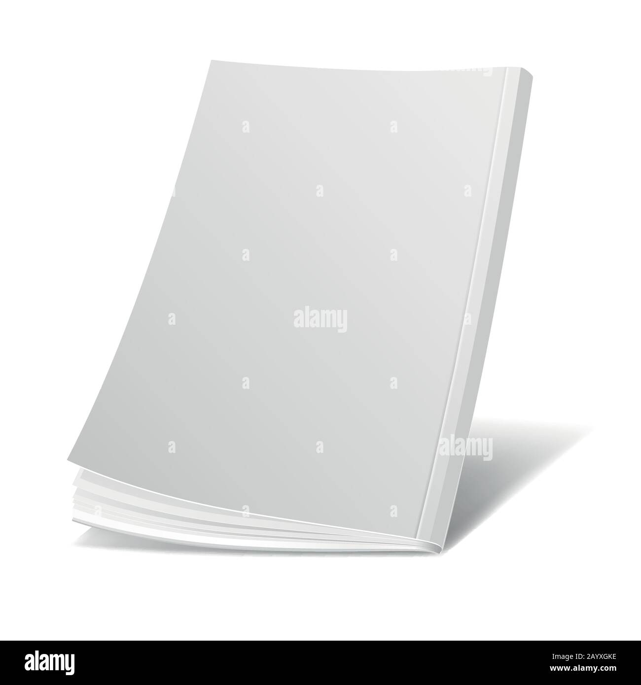 Blank flying white magazine cover, book, booklet, brochure vector template. Illustration paper magazine and realistic mockup for book and magazine Stock Vector
