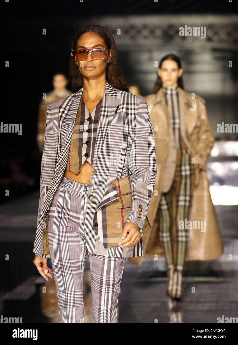Joan Smalls during the Burberry show at London Fashion Week February 2020,  held at Olympia National, London Stock Photo - Alamy