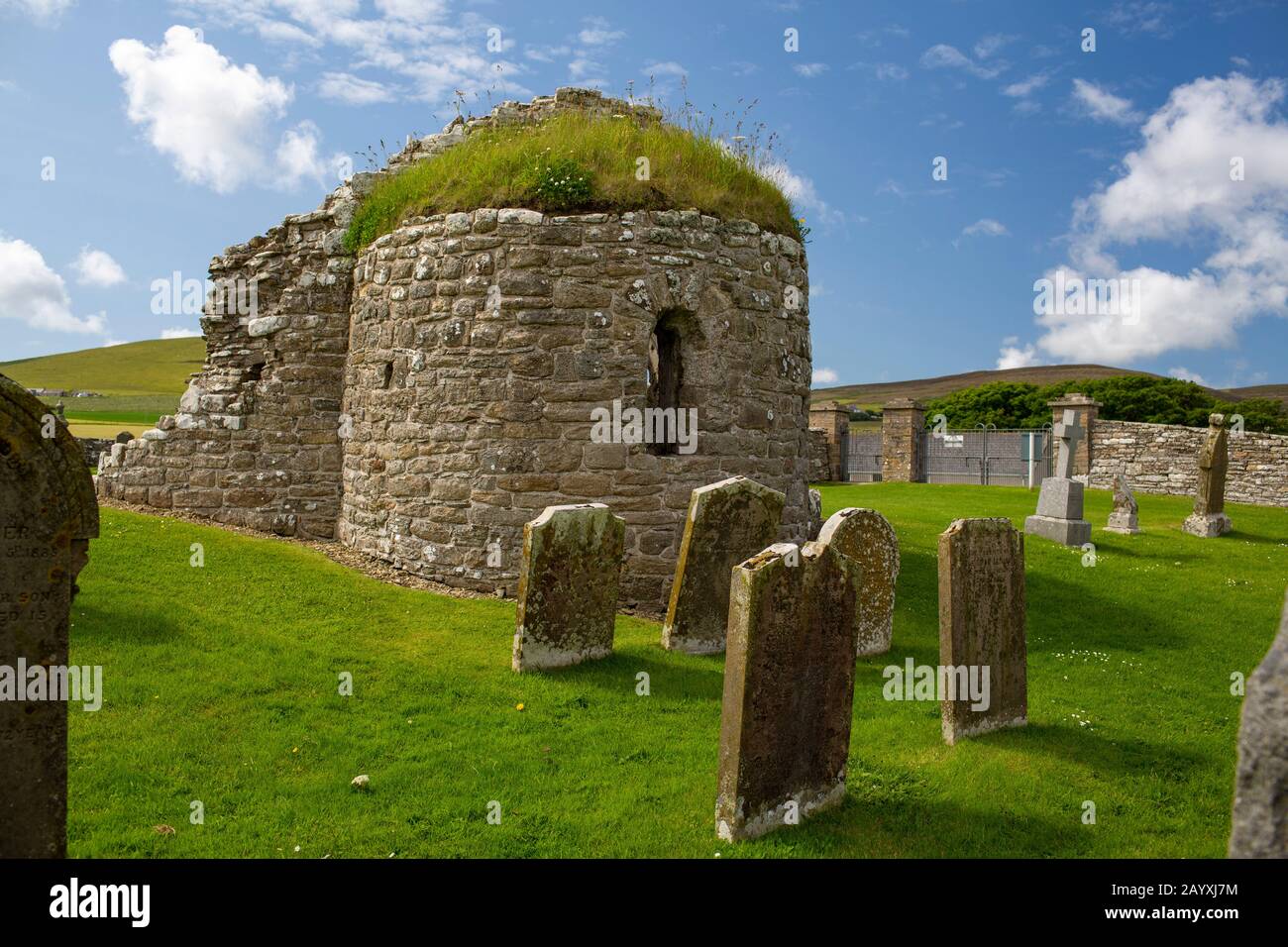 Orkney, Scotland, UK - The Round Church of St Nicholas at Earl's Bu, near Orphir Stock Photo