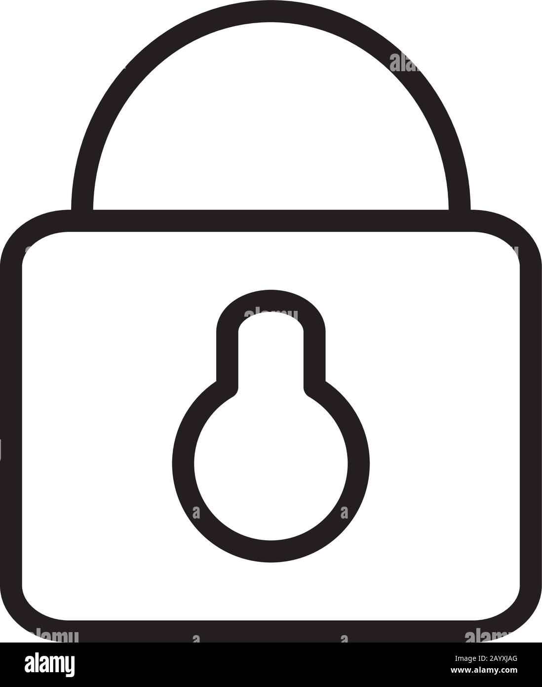 Padlock line style icon design of Security lock access door house safe ...