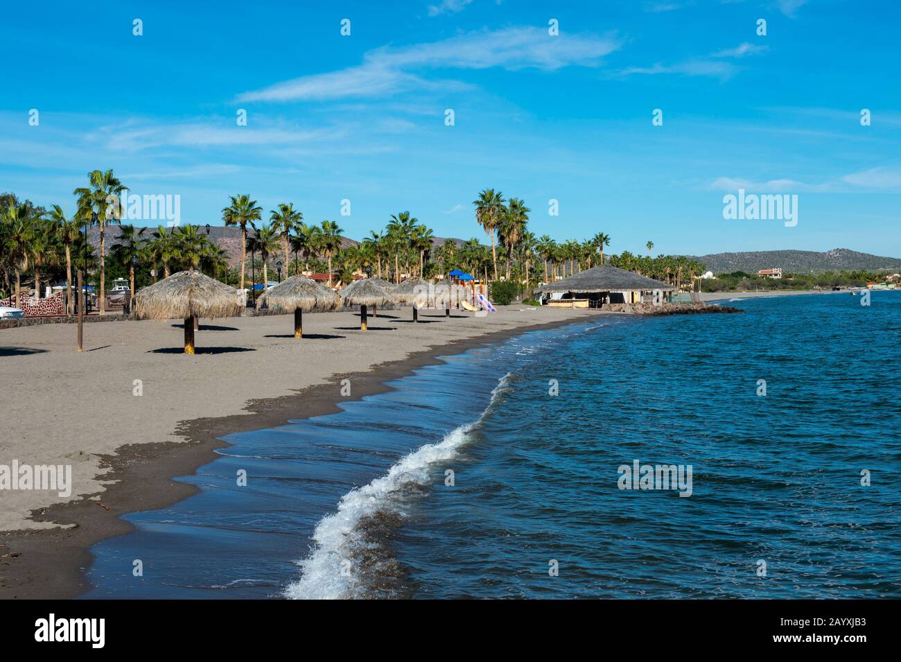 One of the beaches of the town of Loreto, Sea of Cortez, Baja California, Mexico. Stock Photo