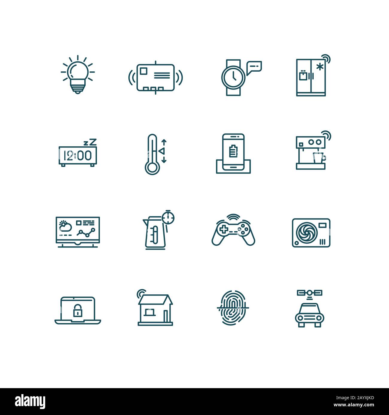 Smart house icons. Home automation control systems symbols for Internet of  things concept. Icon thing for smart house system and technology device  smart house. Vector illustration Stock Vector Image & Art -