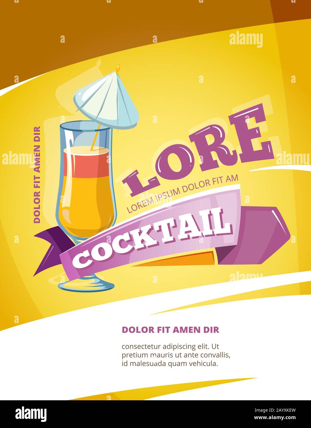 Cocktail bar vector poster template. Summer party background with