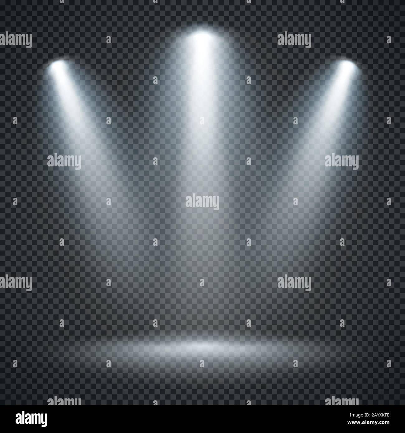 Scene illumination effects on checkered transparent background with bright  lighting of spotlights Stock Vector Image & Art - Alamy