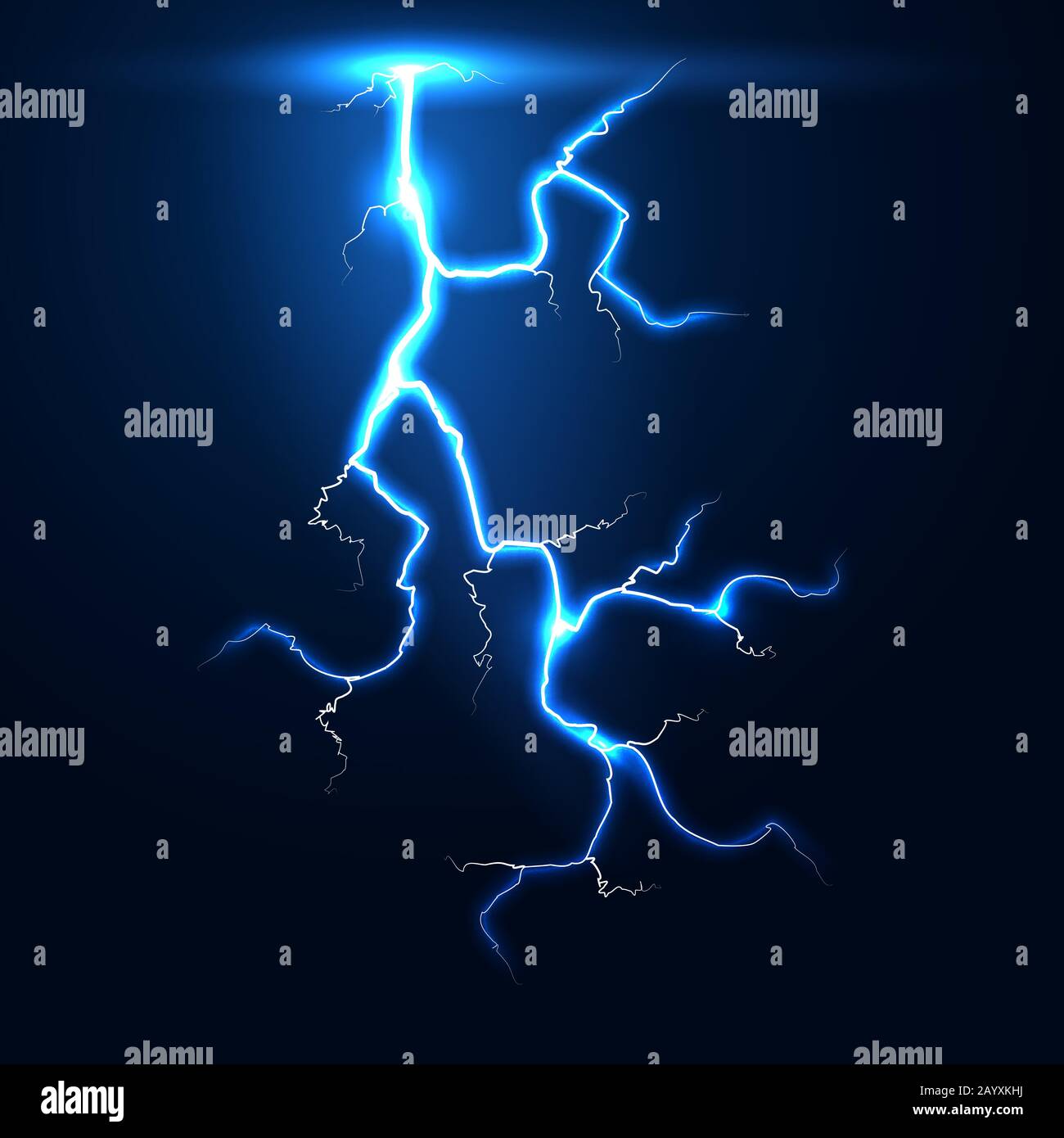Lightning thunder storm vector background. Illustration of thunderstorm flash and electricity