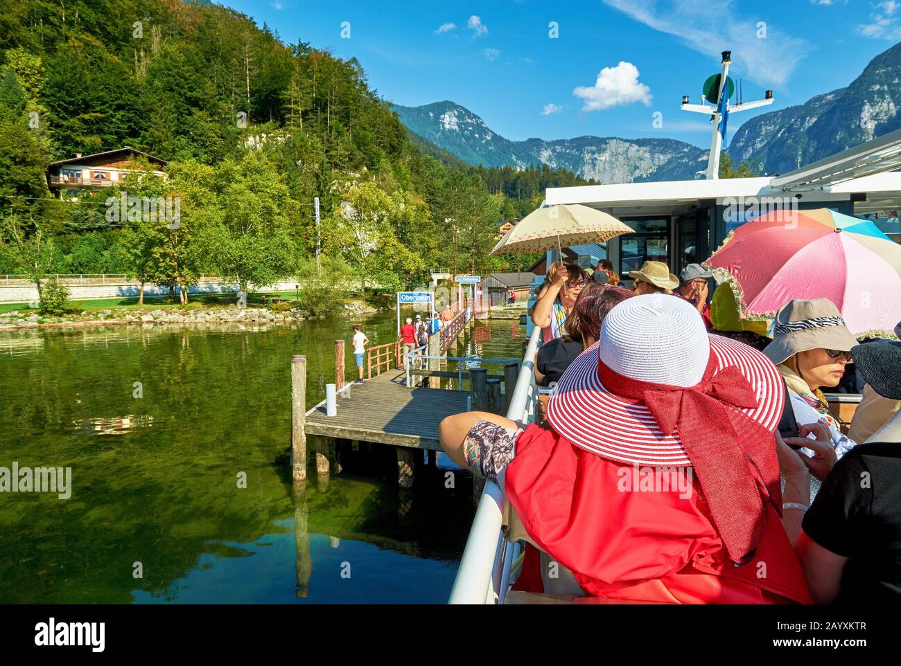 Lake view in Hallstatt town Stock Photo