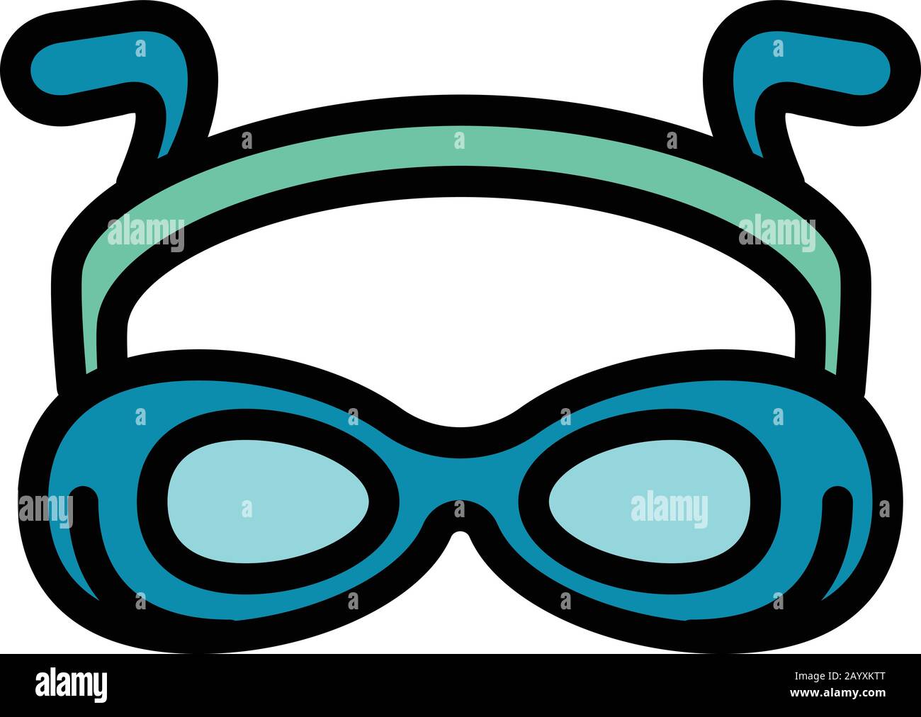 Swim goggles icon. Outline swim goggles vector icon for web design