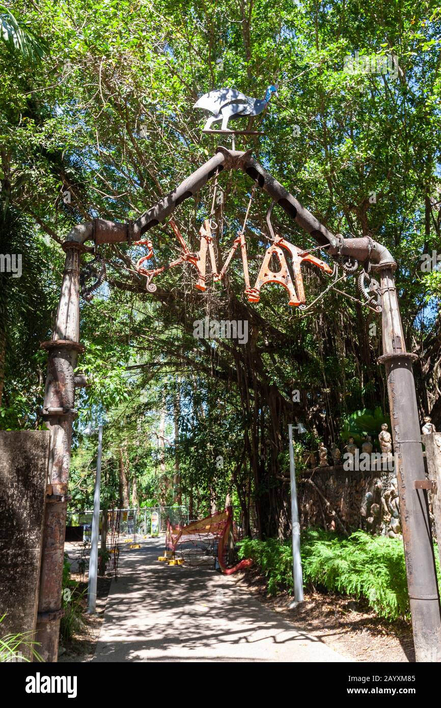 Entrance to Tanks Arts Centre, Cairns, Queensland, Australia Stock