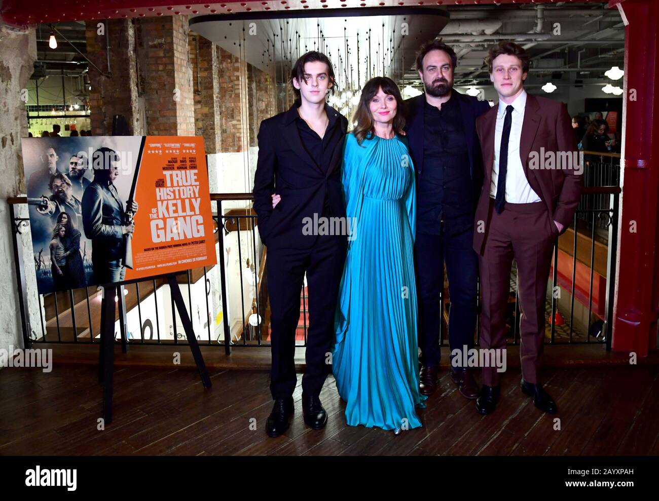 Earl Cave (left), Essie Davis, Justin Kurzel and George MacKay attending the UK Premiere of True History of the Kelly Gang held at the Picturehouse Central, London. Stock Photo