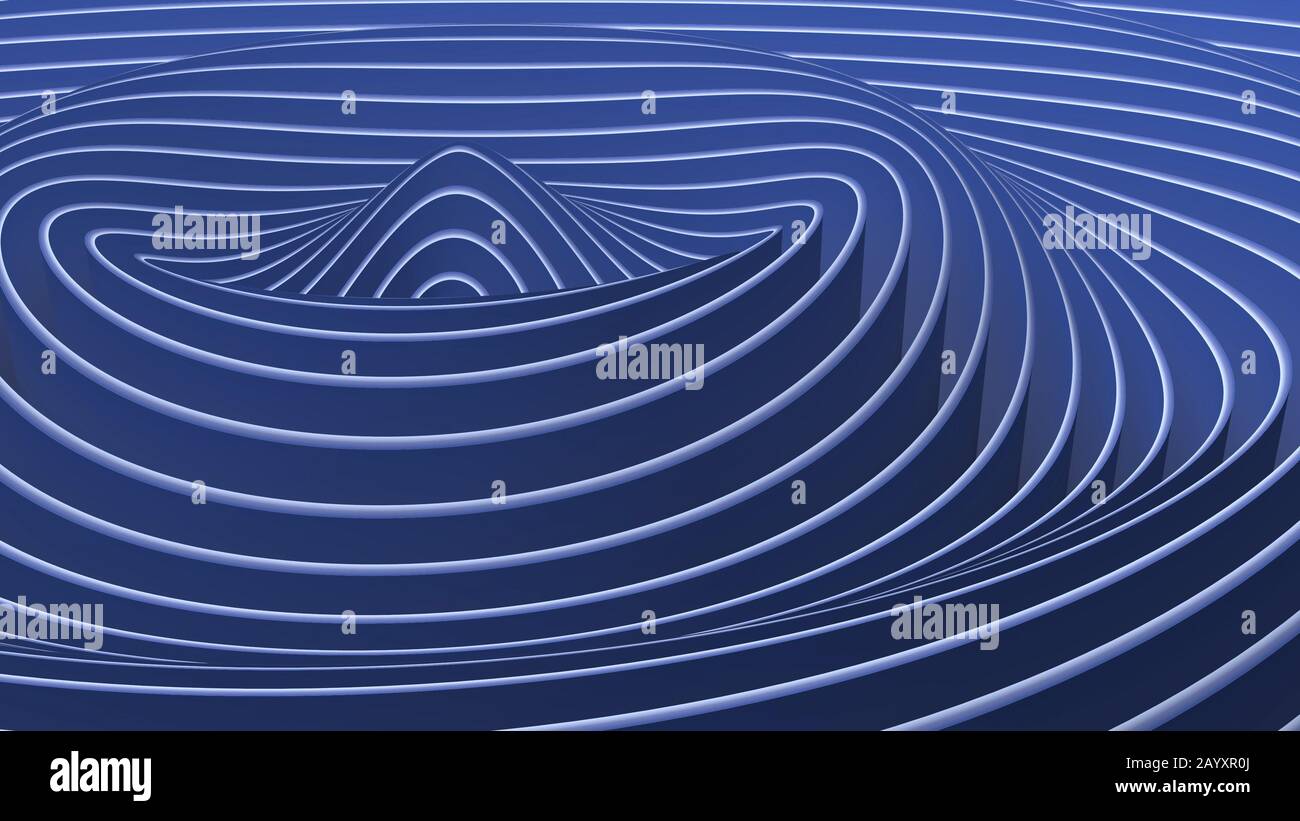 3D rendering fluctuations of abstract waves, ripples in space. Wave ...