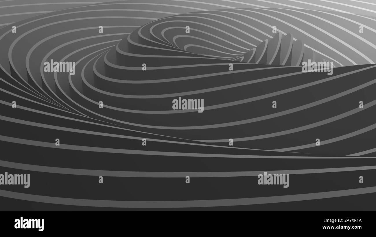 3D rendering fluctuations of abstract waves, ripples in space. Wave ...