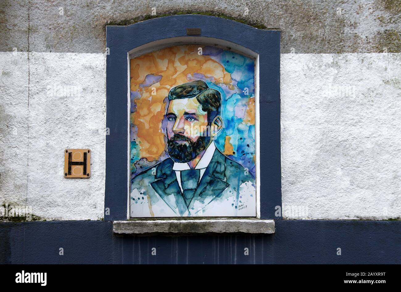Artwork of Irish Nationalist Thomas Kent at Kyle Street in Cork Stock Photo