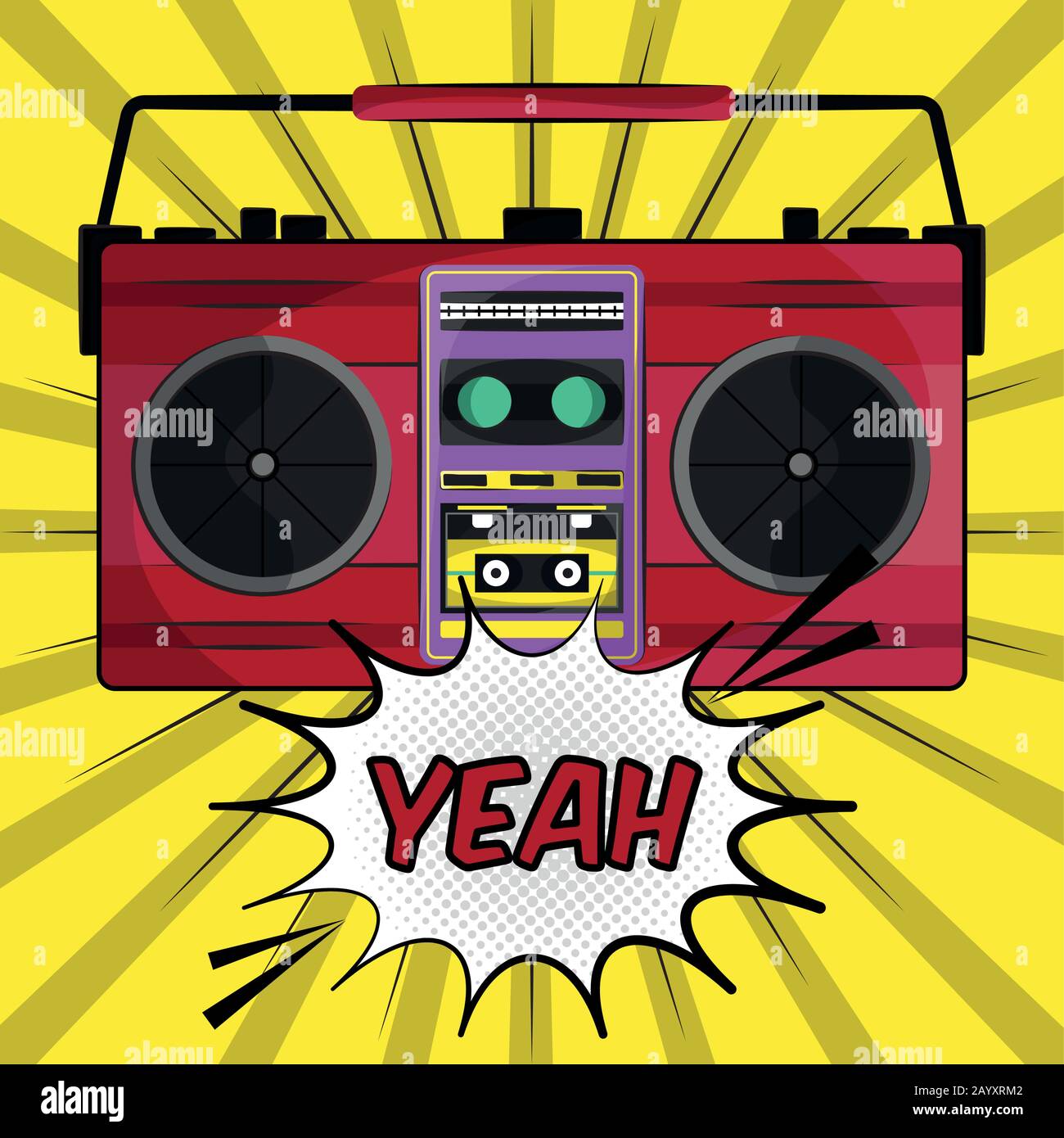 Vintage radio with a comic bubble Stock Vector Image & Art - Alamy
