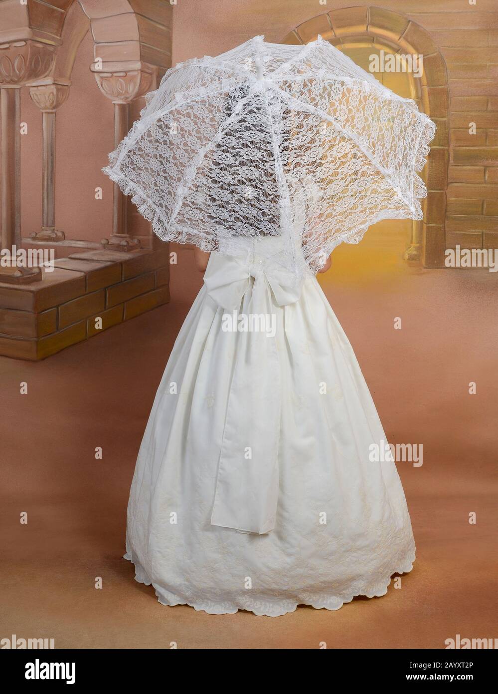 umbrella white dress