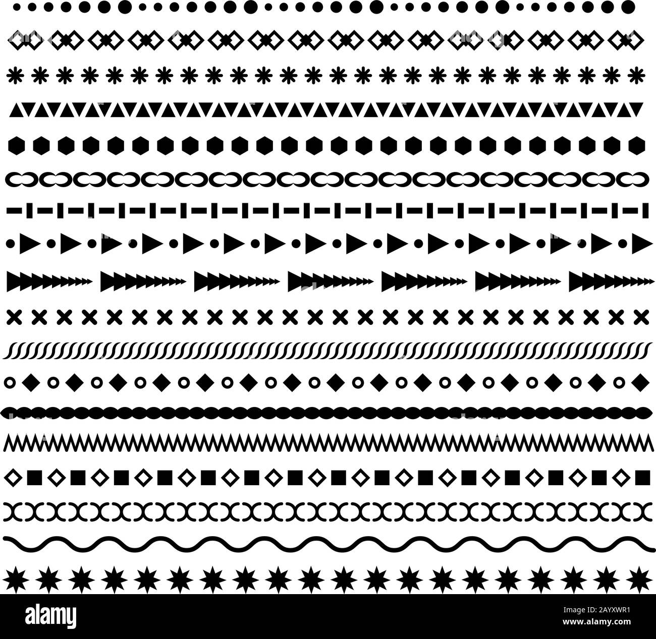 Line borders set. Geometric dotted vector dividers. Horizontal border  patterns on white Stock Vector Image & Art - Alamy