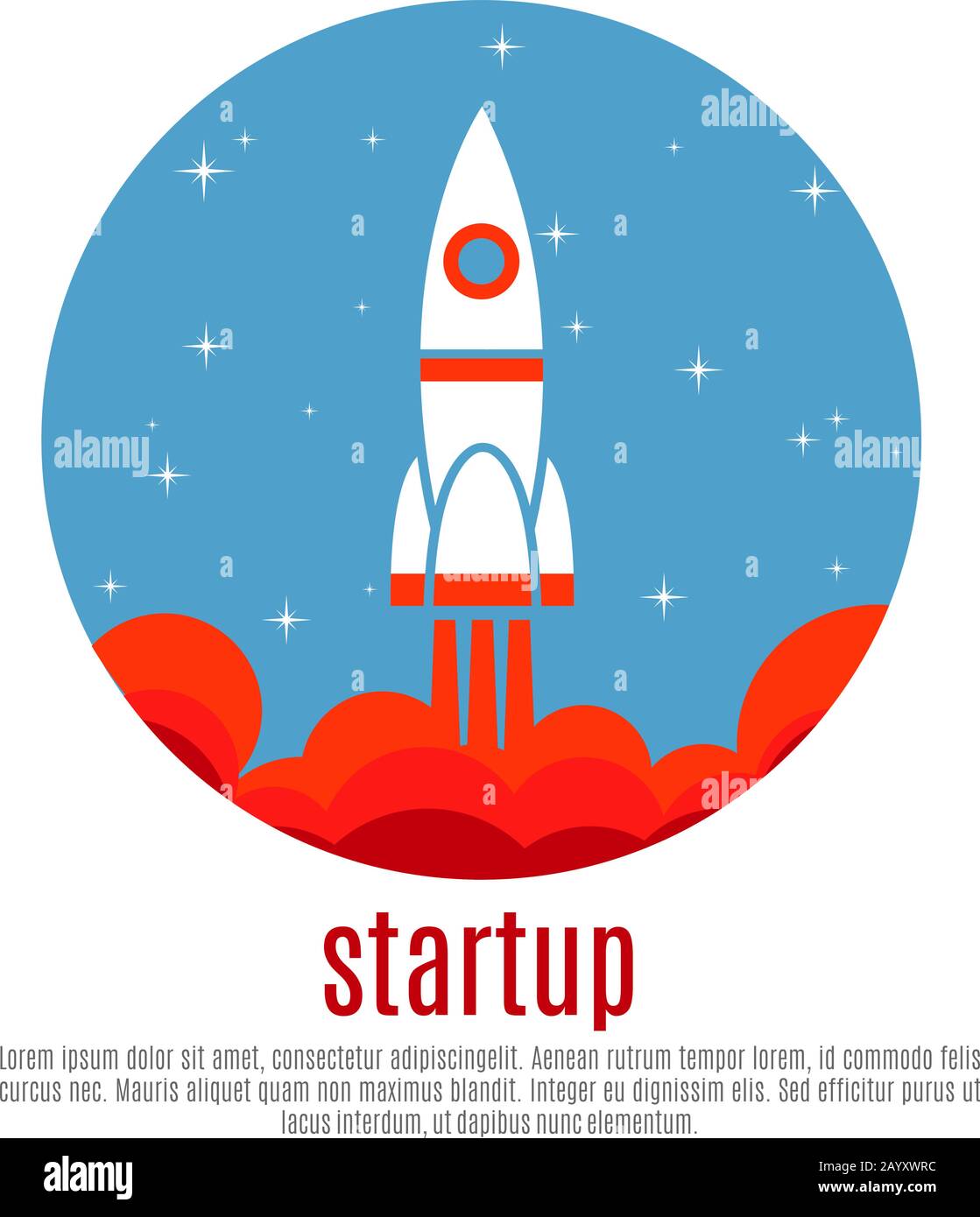 Space travel vector background with rocket, startup new business project concept. Business startup and launch rocket, new project innovation startup illustration Stock Vector