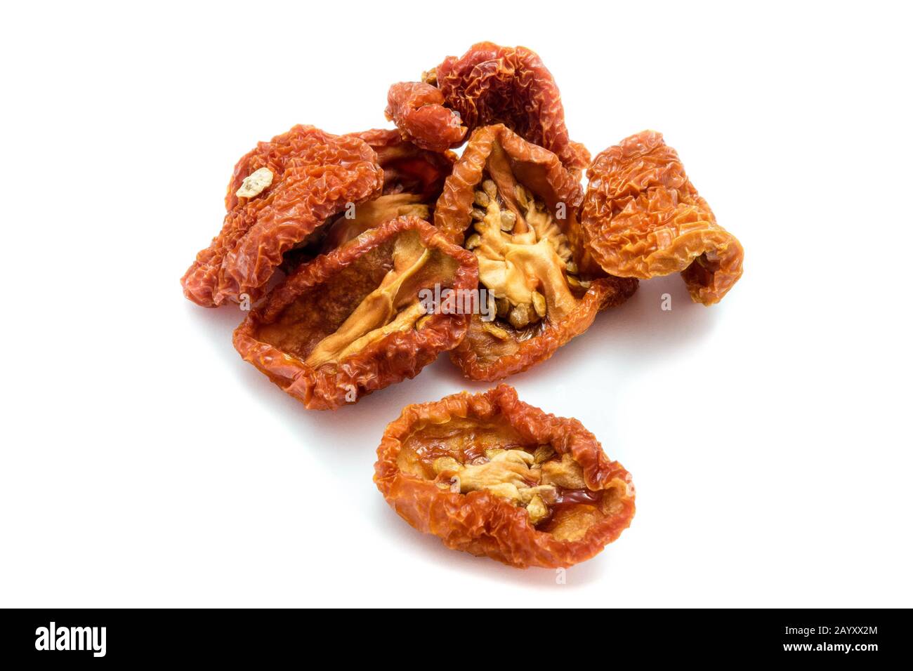 dried tomatoes isolated on white background Stock Photo