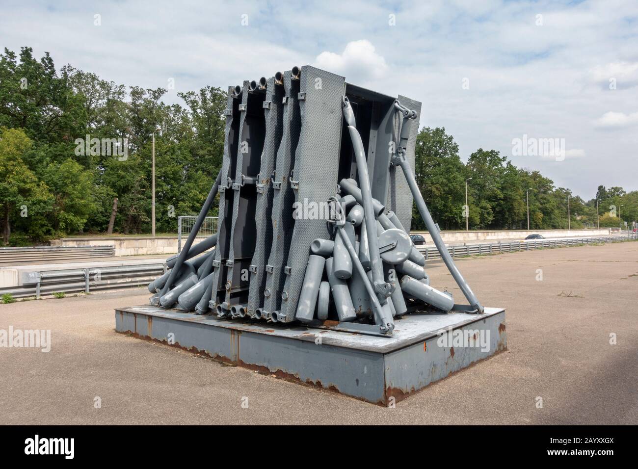 Sculpture behind the main grandstand at the Nazi Party rally grounds, Nuremberg, Germany. Stock Photo
