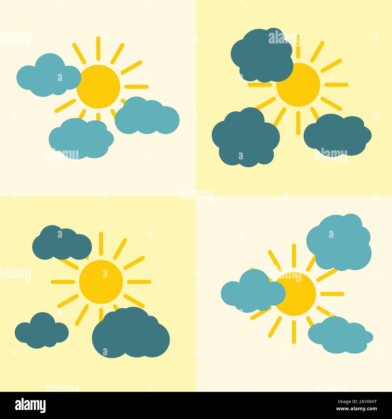 Sun symbol yellow weather hi-res stock photography and images - Alamy