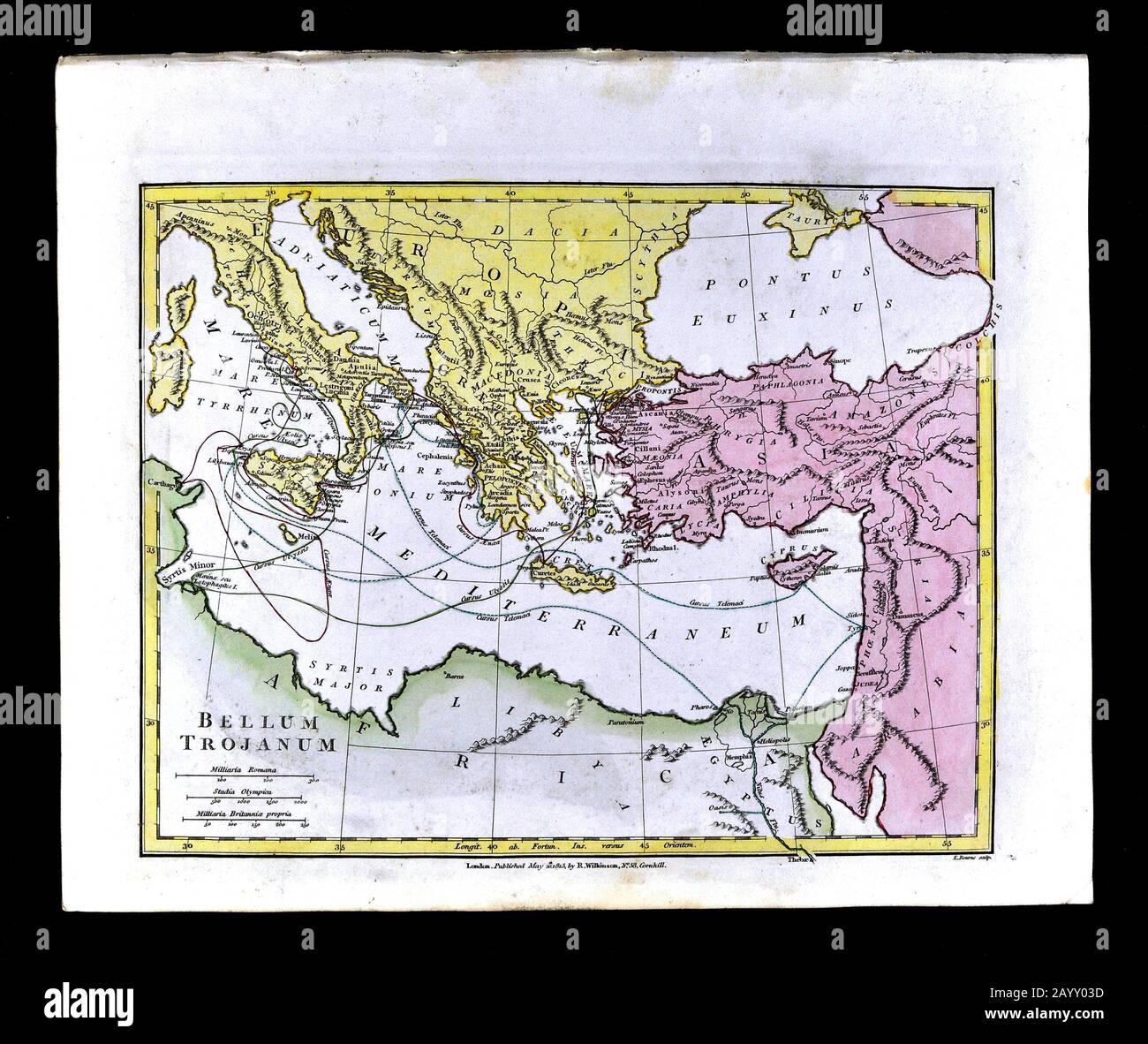 1808 Wilkinson Map Ancient Stock Photo - Alamy