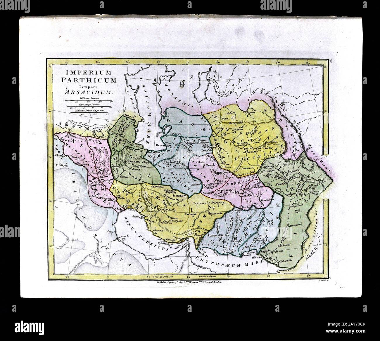 1808 Wilkinson Map Ancient Imperium Parthicum Tempore Arsacidum Parthia Persia Middle East Iran Iraq Stock Photo