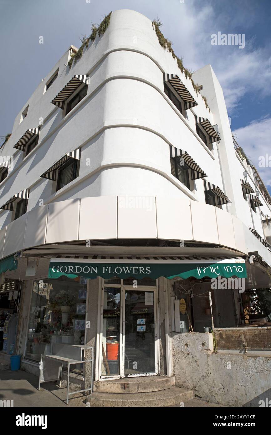 Bauhaus building on Ben Yehuda Street in Tel Aviv, Israel Stock Photo