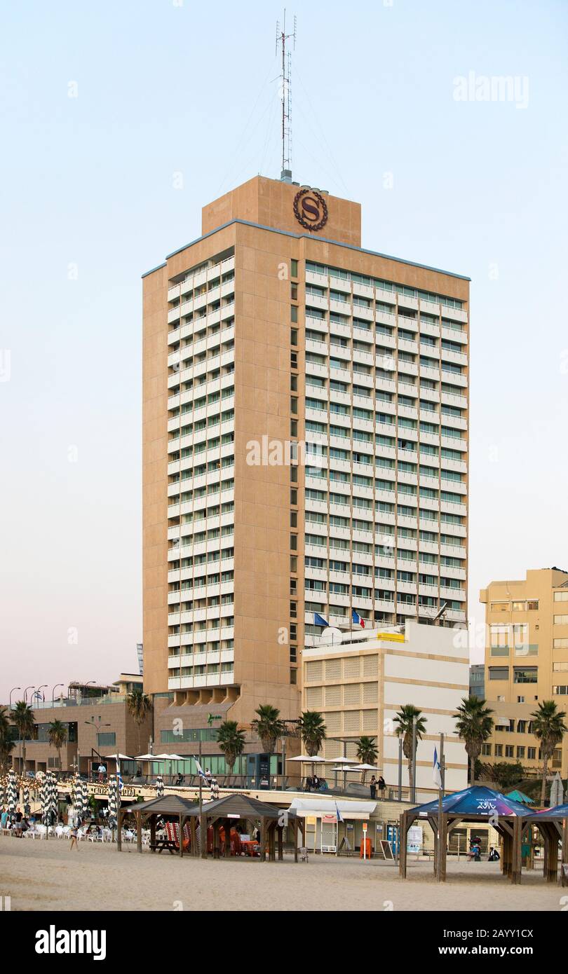 Sheraton Tel Aviv hotel on the beach, Israel Stock Photo