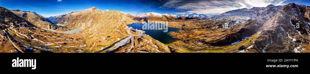 Totensee lake on the Grimsel Pass in Switzerland, canton Valais, Switzerland, Europe. Stock Photo