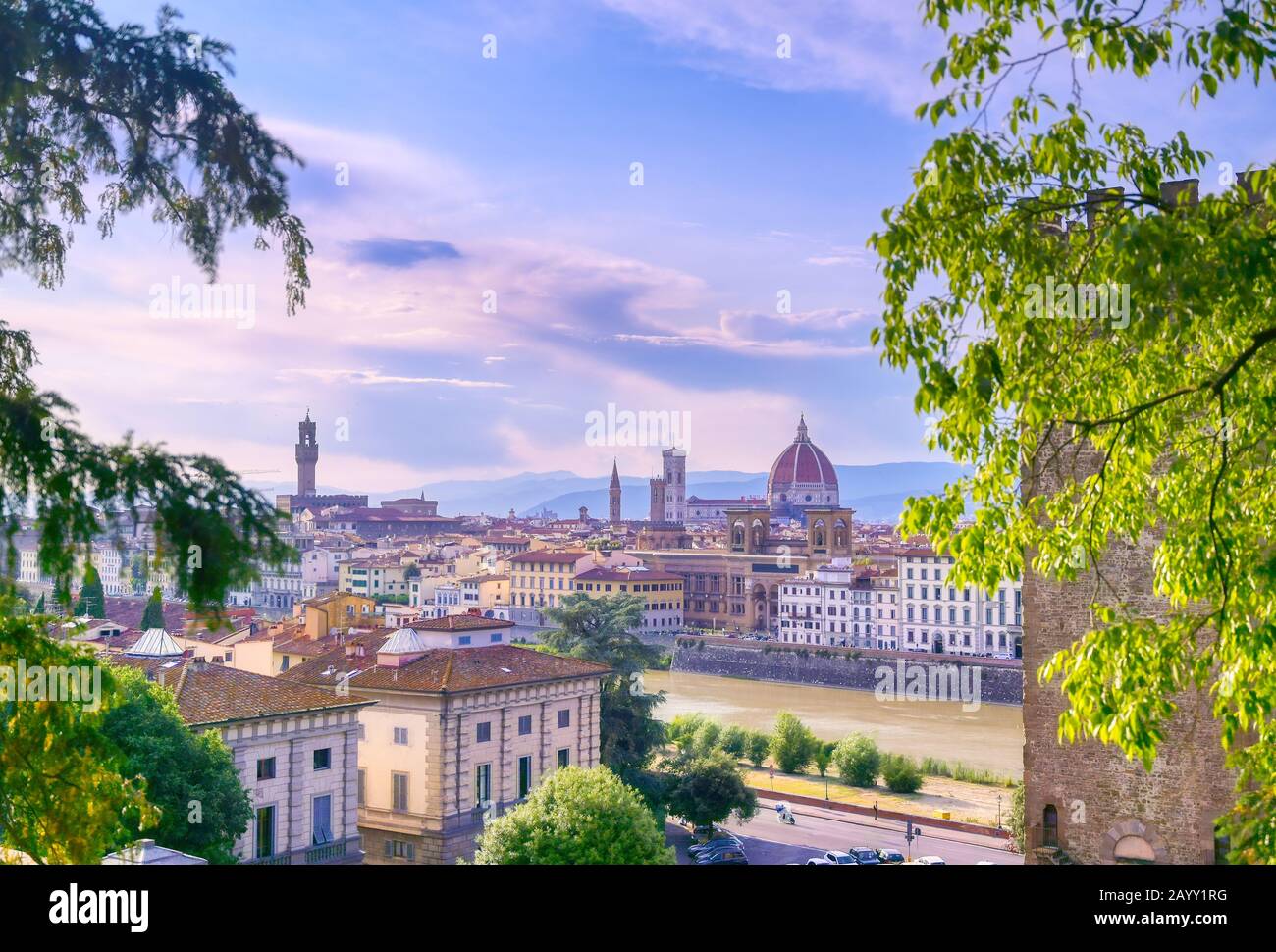 A daytime view of the Florence Cathedral located in Florence, Italy