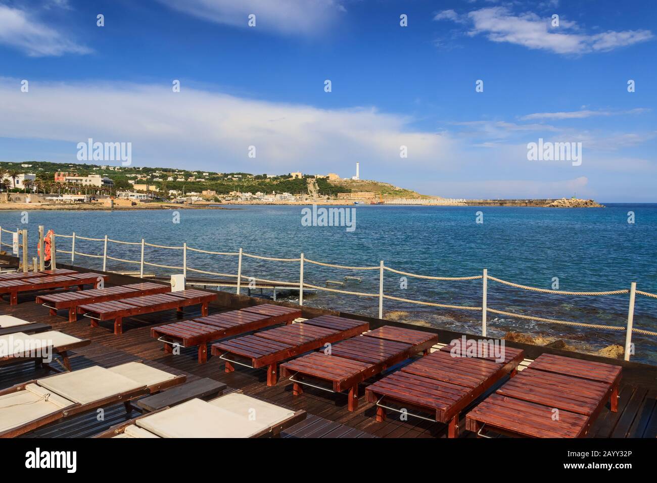 Salento coast: town of Santa Maria di Leuca, Italy (Apulia). Stock Photo