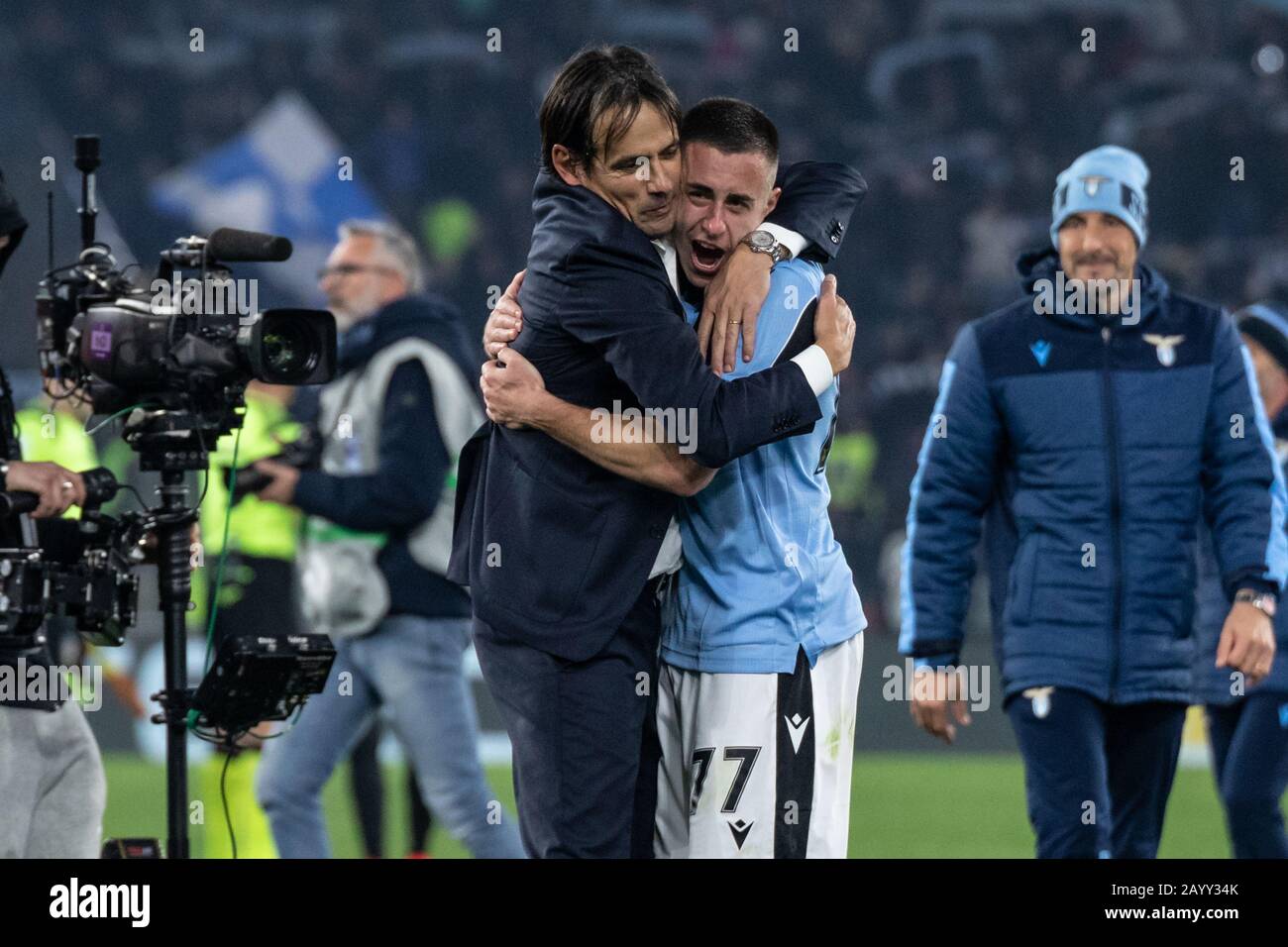 Simone Inzaghi And Adam Marusic Of Lazio Celebrate After The Serie A Game Between Ss Lazio And Inter At The Olympic Stadium Final Score Ss Lazio 2 1 Inter Stock Photo Alamy
