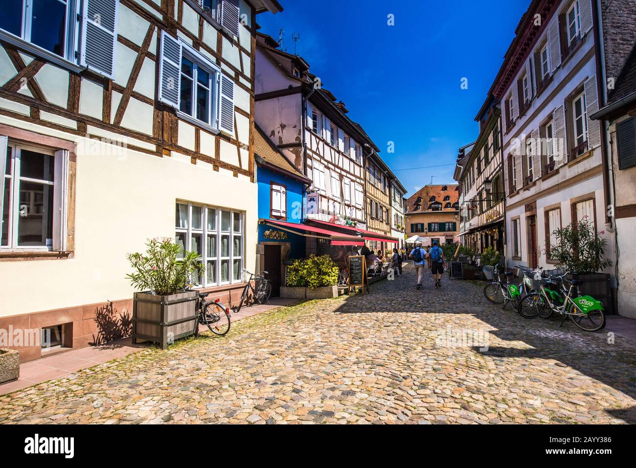 STRASBOURG, FRANCE - August 2019  - Old city center of Strasbourg Stock Photo
