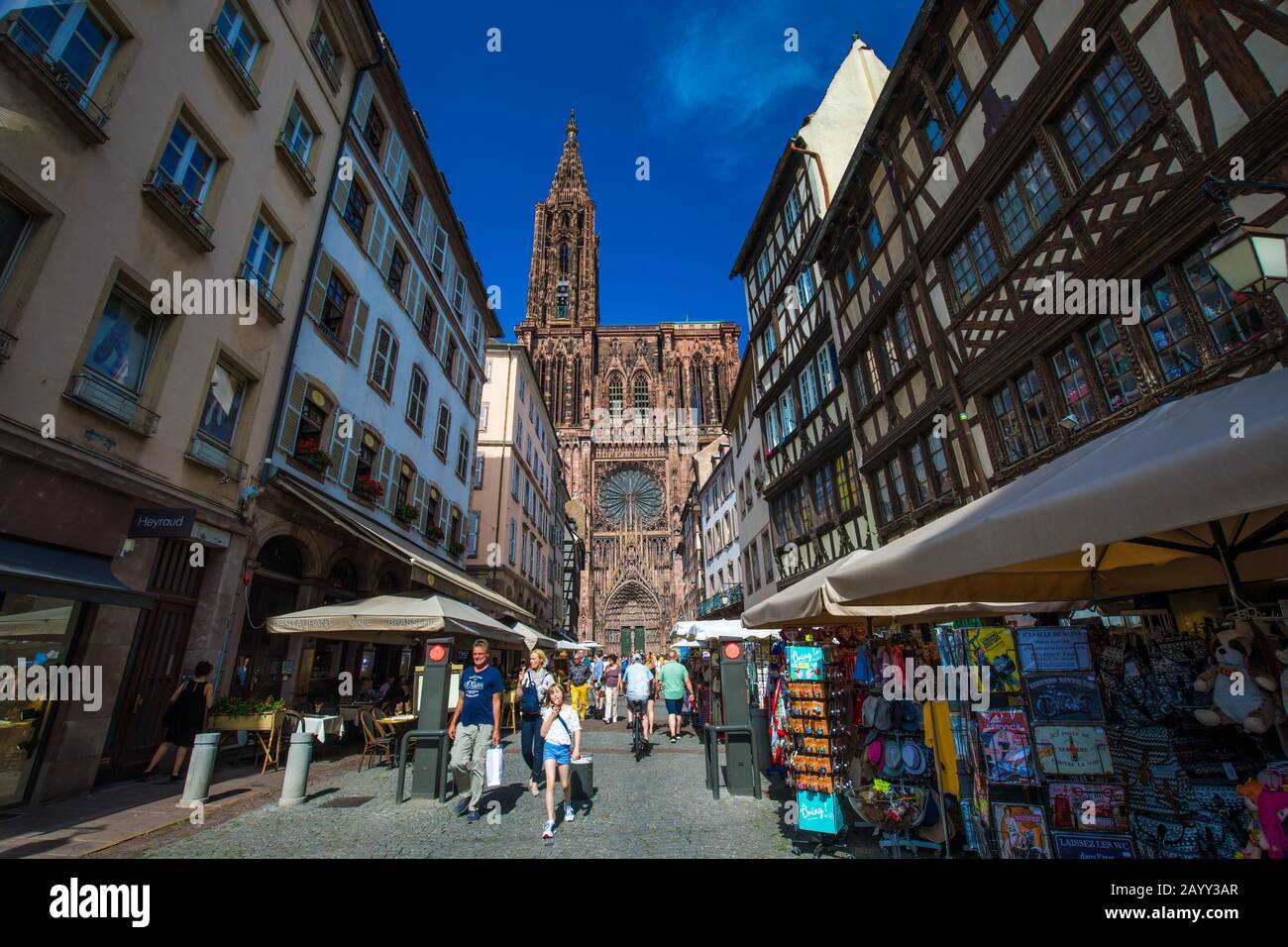 STRASBOURG, FRANCE - August 2019  - Old city center of Strasbourg Stock Photo