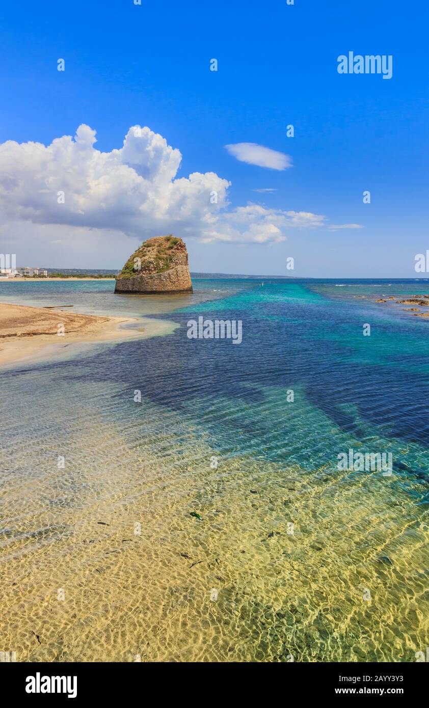 Crystalline sea of Apulia, Italy. Stock Photo