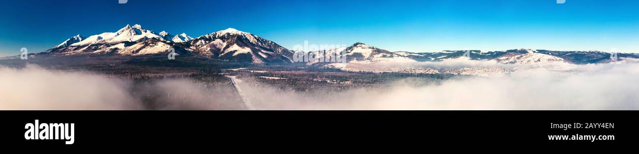 High tatras panorama in winter, Slovakia, Europe. Stock Photo