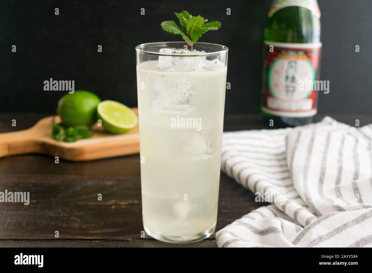 Sake Mojito Cocktail with Mint Garnish: A Japanese-Cuban fusion cocktail  made with sake, mint, and lime served over ice in a highball glass Stock  Photo - Alamy