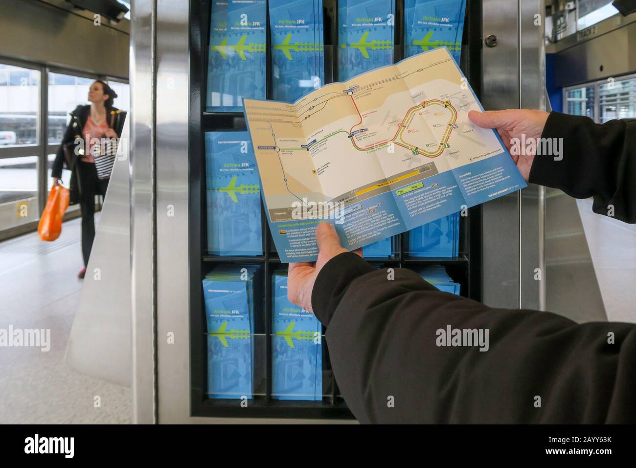 AirTrain Information Route Map, John F. Kennedy International Airport, New York, USA Stock Photo