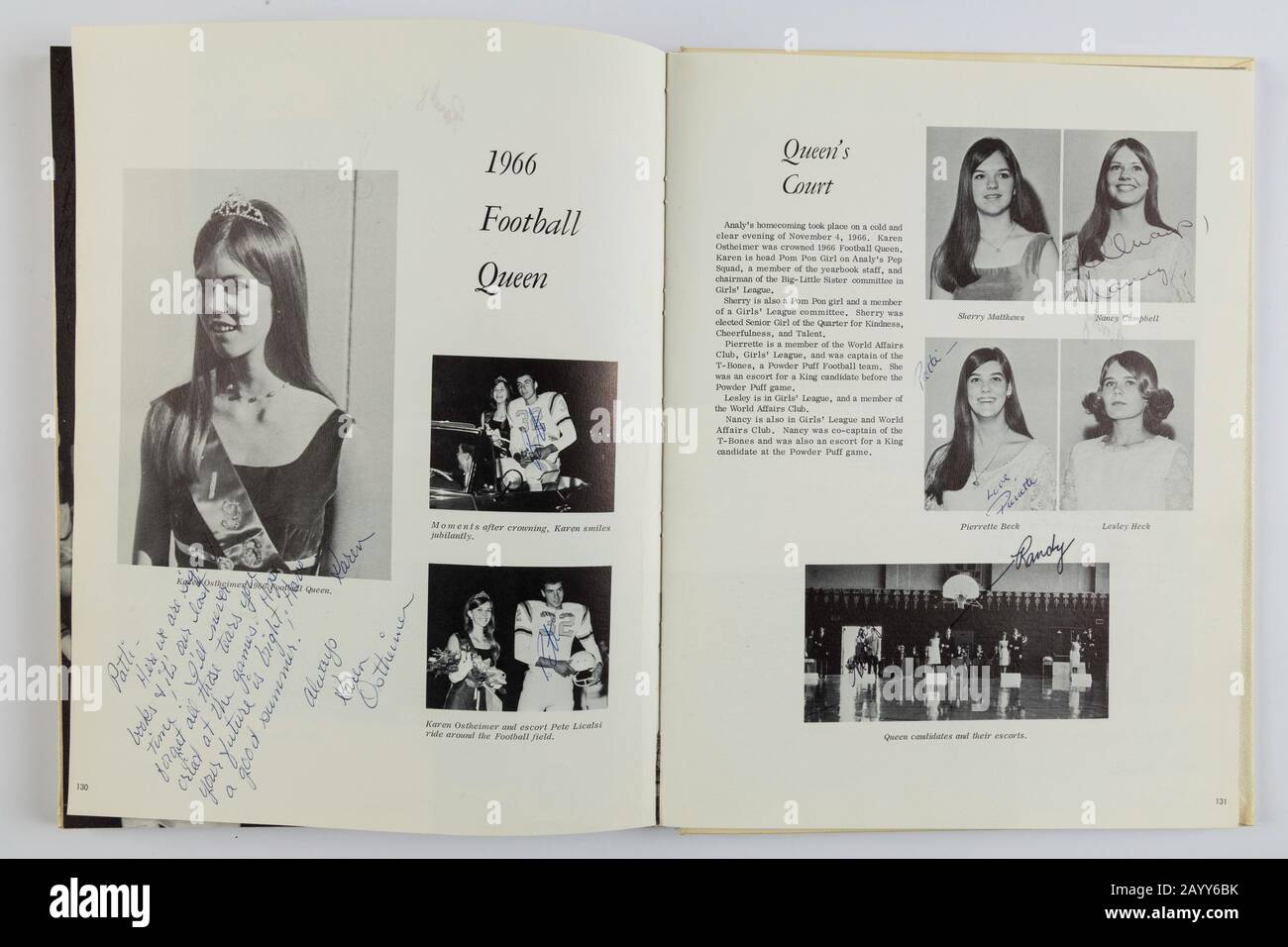 1967 High School Yearbook, USA Stock Photo