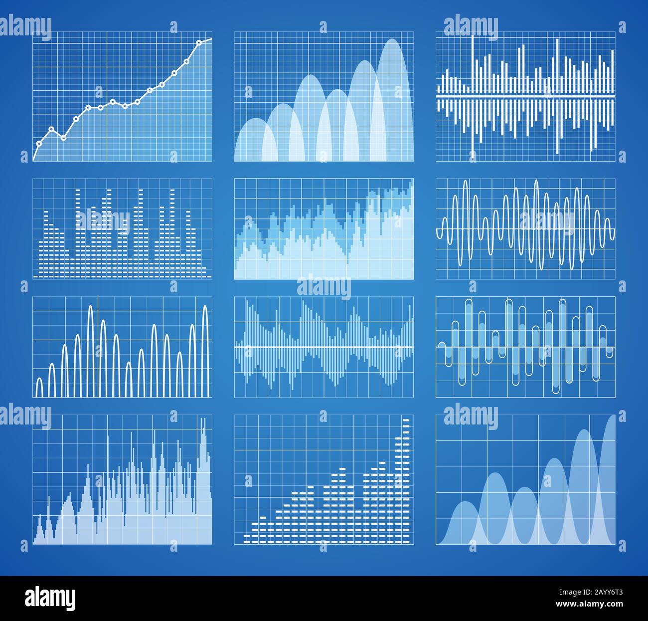 Statistic, business data graphs, charts vector set. Information ...