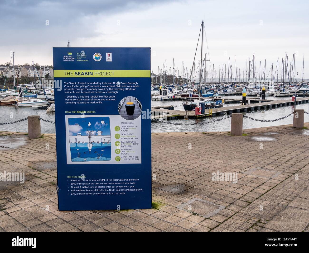 Bangor, Northern Ireland, UK February 14, 2020 The Seabin Project at